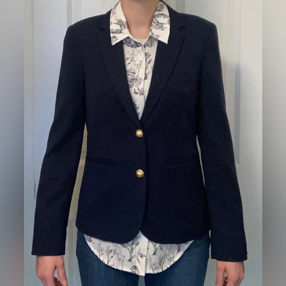 Tommy Hilfiger Navy Blue Blazer with Gold Button Detail Womens Size 2 - Picture 3 of 6